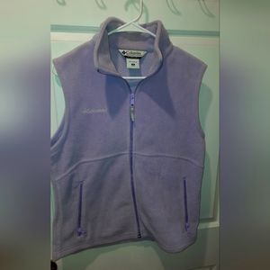 Columbia Lavendar Fleece Zip-Up Vest Size Medium
